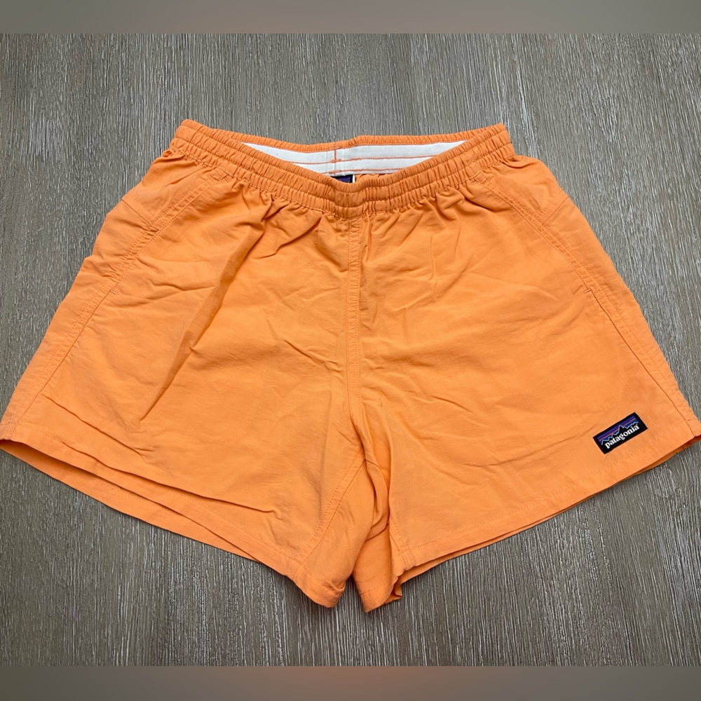 Patagonia women’s shorts, size XS, bright orange